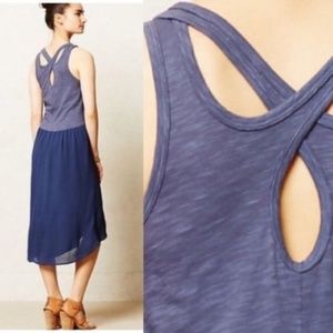Antro Left of Center Navy Dress Hi Low